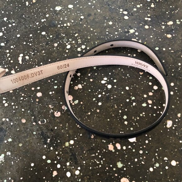 VERSACE Greca Belt Nero Oro Black Leather Buckle - Picture 7 of 12